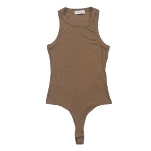 House of Harlow Ribbed Bodysuit One Piece Womens S light brown